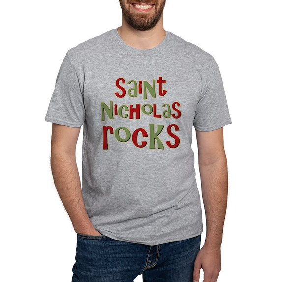 CafePress - Saint Nicholas Rocks Fitted T Shirt - Fitted T-Shirt, Vintage Fit Soft Cotton Tee