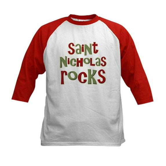CafePress - Saint Nicholas Rocks Kids Baseball Jersey - Kids Cotton Baseball Jersey, 3/4 Sleeve Shirt