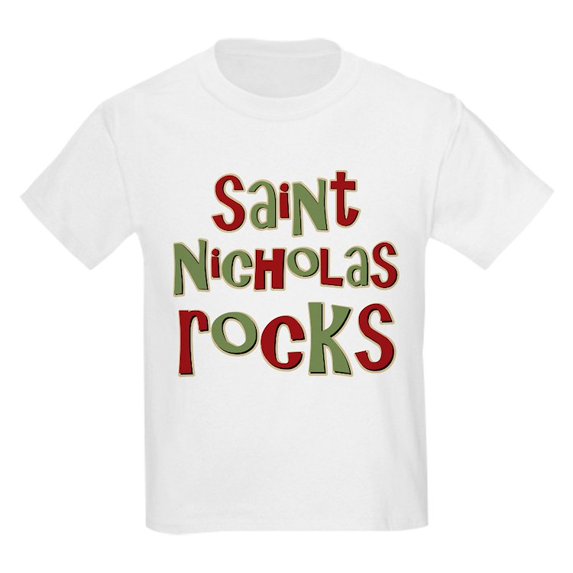 CafePress - Saint Nicholas Rocks Kids Light T Shirt - Light Classic Kids Graphic, Short Sleeve T-Shirt, Sizes XS-XL