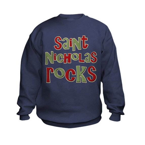 CafePress - Saint Nicholas Rocks Kids Sweatshirt - Kids Sweatshirt, Youth Crew Neck Sweatshirt