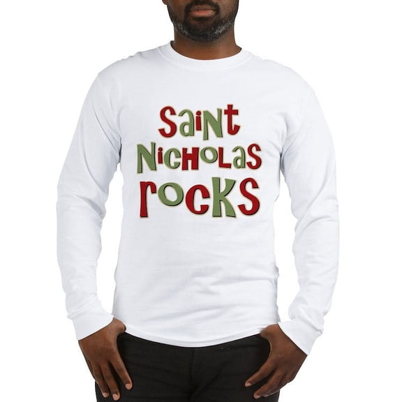 CafePress - Saint Nicholas Rocks Long Sleeve T Shirt - Unisex Cotton Long Sleeve T-Shirt