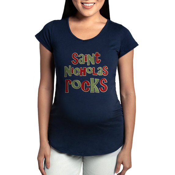 CafePress - Saint Nicholas Rocks Maternity Dark T Shirt - Maternity Dark T-Shirt