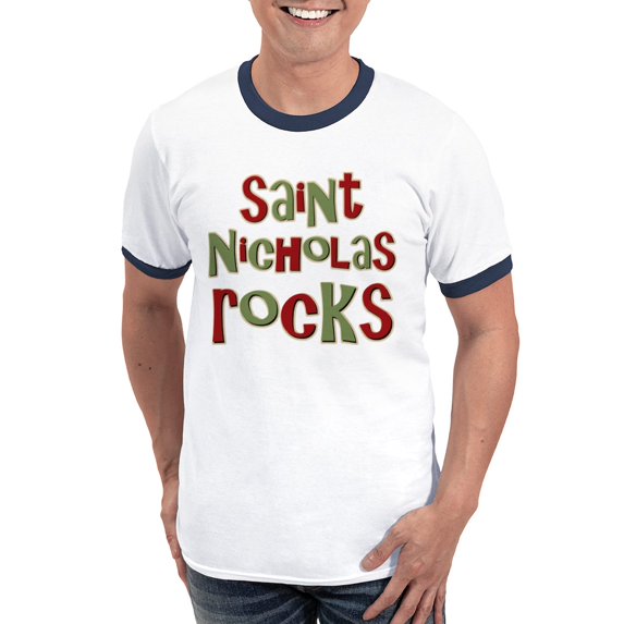 CafePress - Saint Nicholas Rocks Ringer T - 100% Cotton Ringed T-Shirt