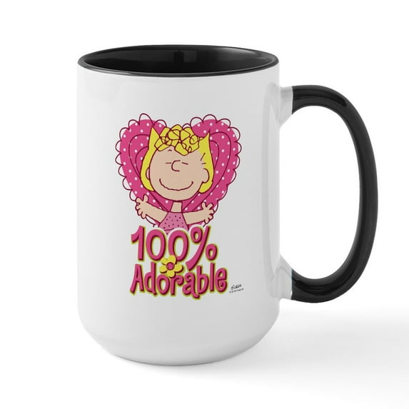 CafePress - Sally 100% Adorable Mugs - 15 oz Ceramic Large White Novelty Mug
