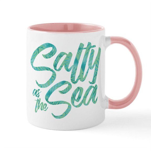 CafePress - Salty As The Sea Print - 11 oz Ceramic Mug - Novelty Coffee Tea Cup
