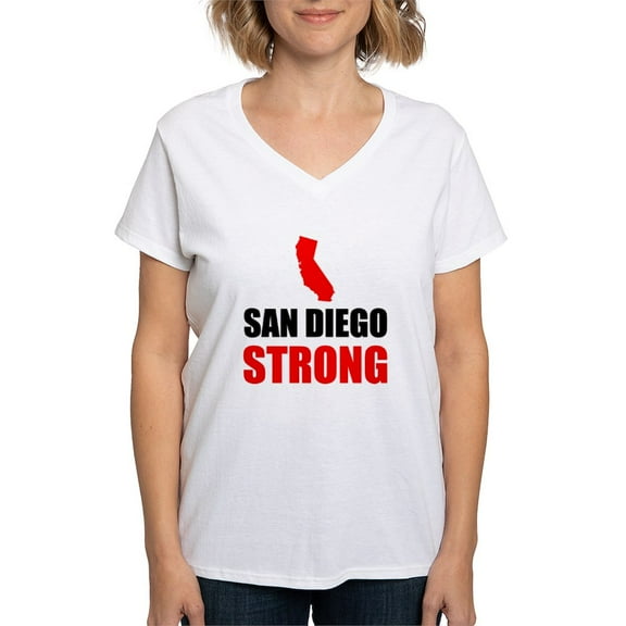 CafePress - San Diego Strong T Shirt - Womens Cotton V-Neck T-shirt