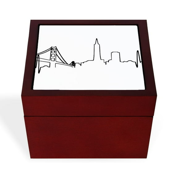 CafePress - San Francisco Heartbeat - Keepsake Box, Finished Hardwood Jewelry Box, Velvet Lined Memento Box