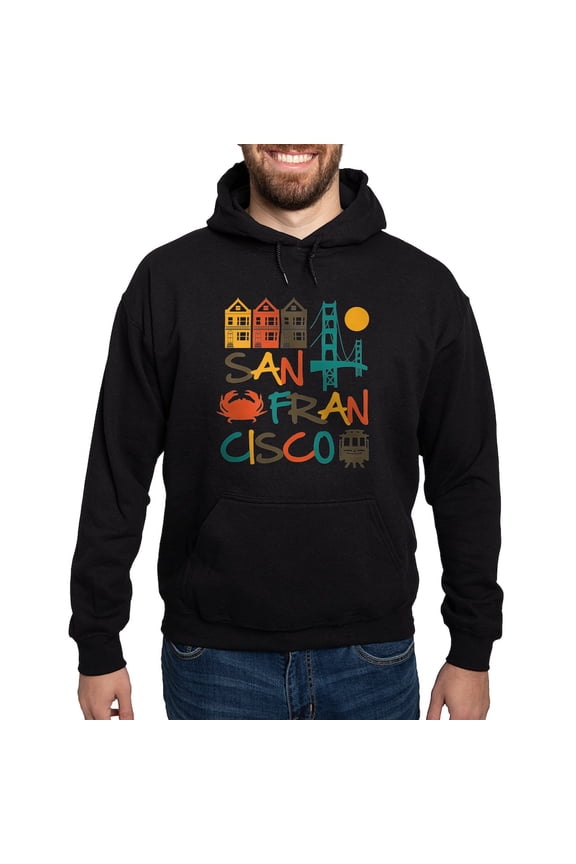 - San Francisco Hoodie (Dark) - Pullover Hoodie, Classic, Comfortable Hooded Sweatshirt