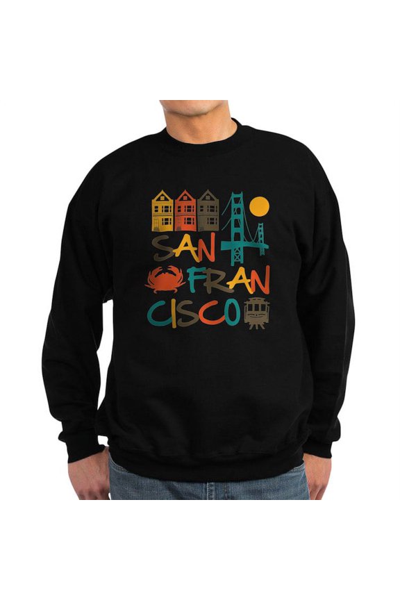 - San Francisco Sweatshirt (Dark) - Classic Crew Neck Sweatshirt