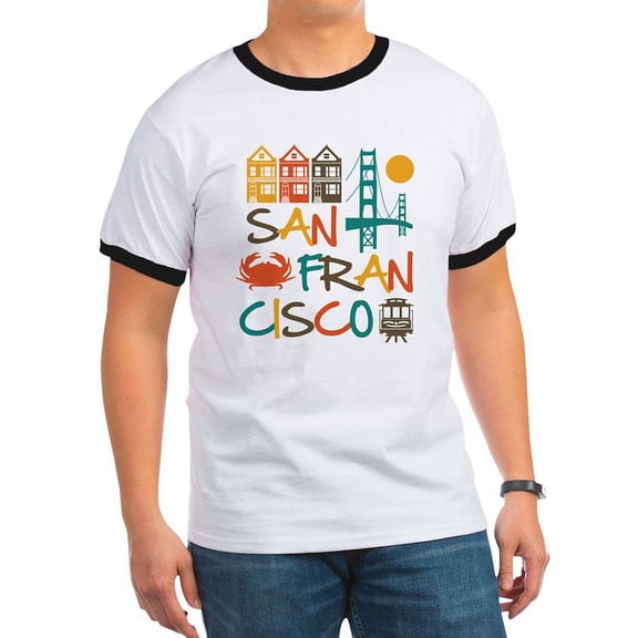 CafePress - San Francisco T Shirt - 100% Cotton Ringed T-Shirt