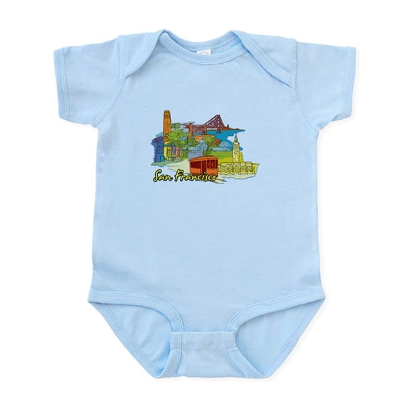 CafePress - San Francisco Travel Poster Body Suit - Baby Light Bodysuit, Size Newborn - 24 Months