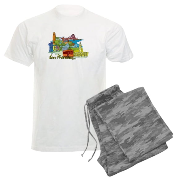 CafePress - San Francisco Travel Poster Pajamas - Men's Light Loose Fit Cotton Pajama Set