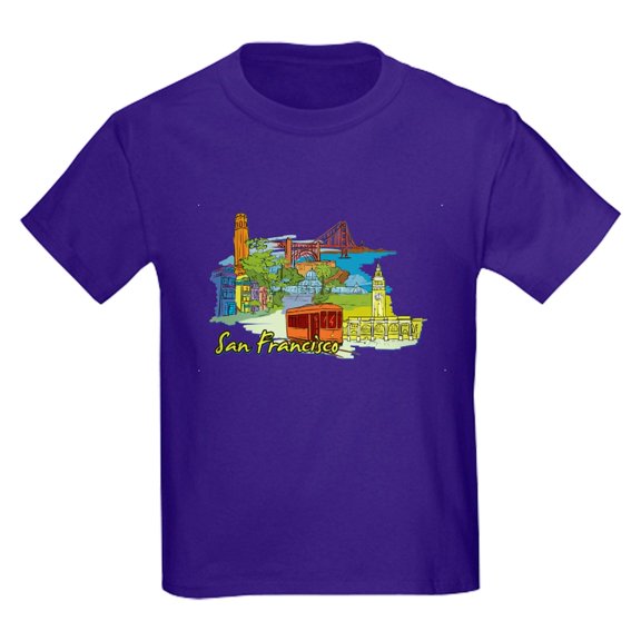 CafePress - San Francisco Travel Poster T Shirt - Dark T-Shirt Kids XS-XL