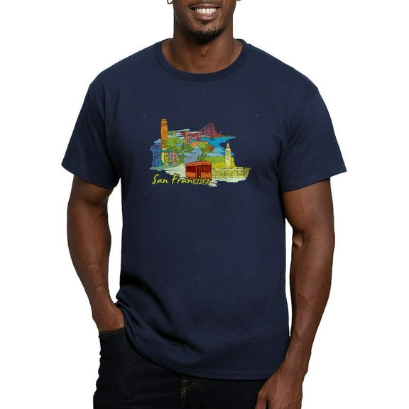 CafePress - San Francisco Travel Poster T Shirt - Men's Fitted T-Shirt