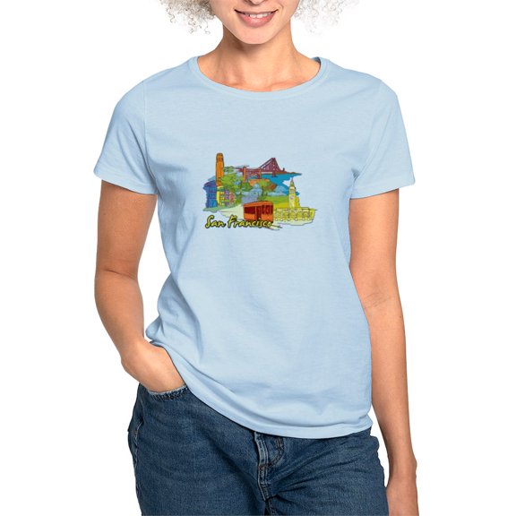 CafePress - San Francisco Travel Poster T Shirt - Women's Classic T-Shirt