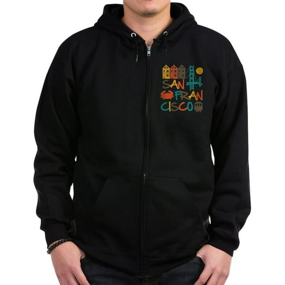CafePress - San Francisco Zip Hoodie (Dark) - Zip Hoodie, Classic Hooded Sweatshirt with Metal Zipper