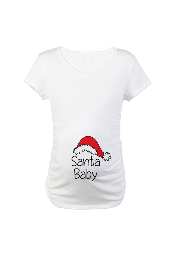 - Santa Baby Maternity T Shirt - Cotton Maternity T-shirt, Cute & Funny Pregnancy Tee