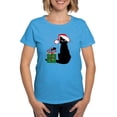 thumbnail image 1 of CafePress - Santa Cat &Amp; Mouse Women'S Dark T Shirt - Women's Traditional Fit Dark T-Shirt, 1 of 4