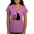 thumbnail image 1 of CafePress - Santa Cat &Amp; Mouse Women'S V Neck Dark T Sh - Women's V-Neck Dark T-Shirt, 1 of 4