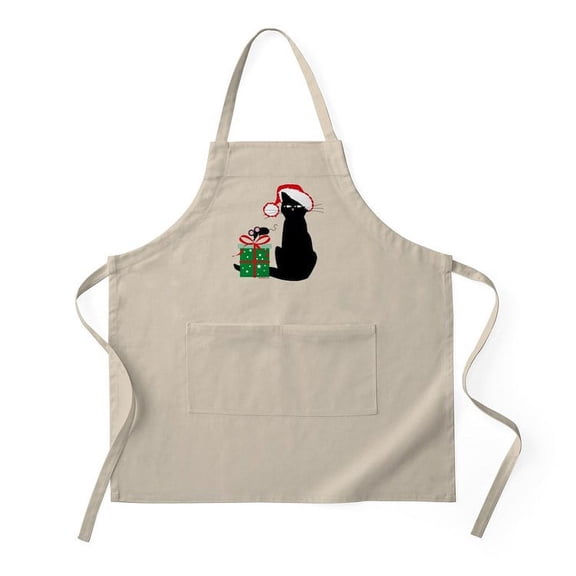 CafePress - Santa Cat & Mouse BBQ - Kitchen Apron with Pockets, Grilling Apron, Baking Apron