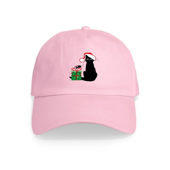 CafePress - Santa Cat & Mouse Cap - Adjustable 100% Brushed Unisex Casual Cotton Baseball Cap, Beige, 1