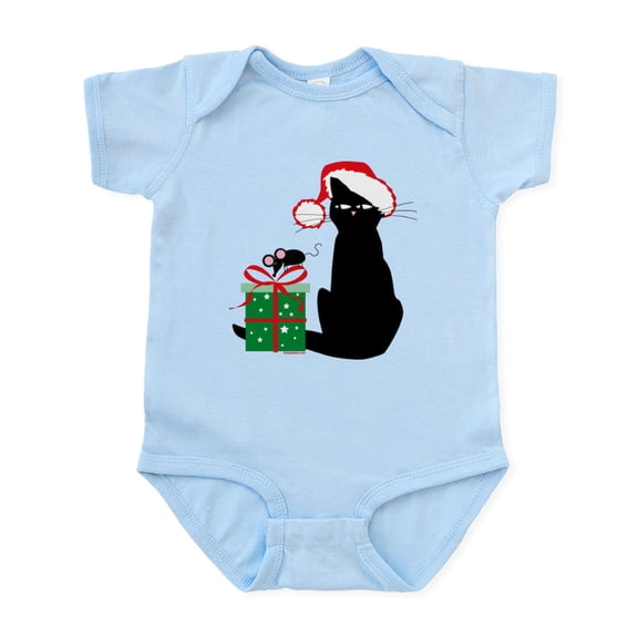 CafePress - Santa Cat & Mouse Infant Bodysuit - Baby Light Bodysuit, Size Newborn - 24 Months