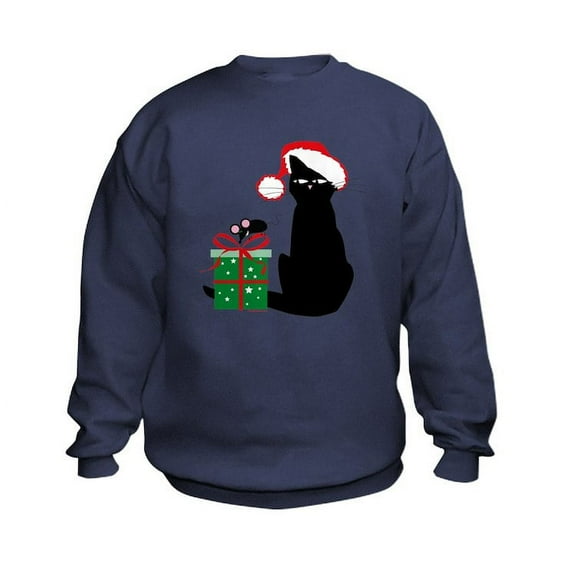 CafePress - Santa Cat & Mouse Kids Sweatshirt - Kids Sweatshirt, Youth Crew Neck Sweatshirt
