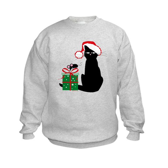 CafePress - Santa Cat & Mouse Kids Sweatshirt - Kids Sweatshirt, Youth Crew Neck Sweatshirt