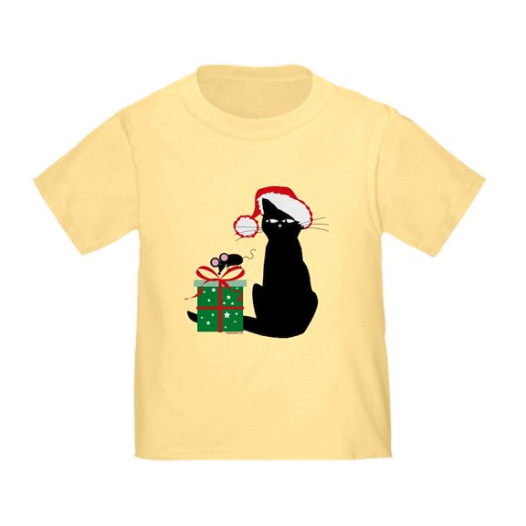 CafePress - Santa Cat & Mouse Toddler T Shirt - Cute Toddler T-Shirt, 100% Cotton