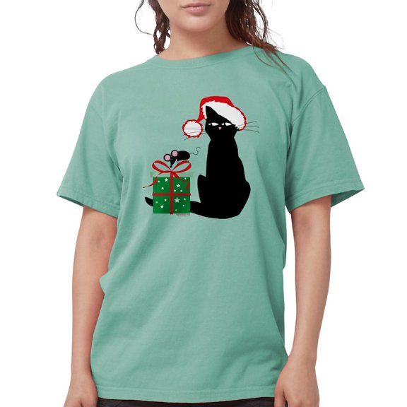 CafePress - Santa Cat & Mouse - Womens Comfort Colors® Shirt