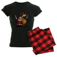 thumbnail image 1 of CafePress - Santa Claus And His Reindeer - Women's Dark Pajamas, 1 of 4
