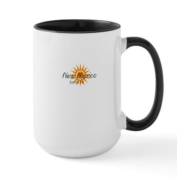 CafePress - Santa Fe New Mexico Mugs - 15 oz Ceramic Large White Novelty Mug