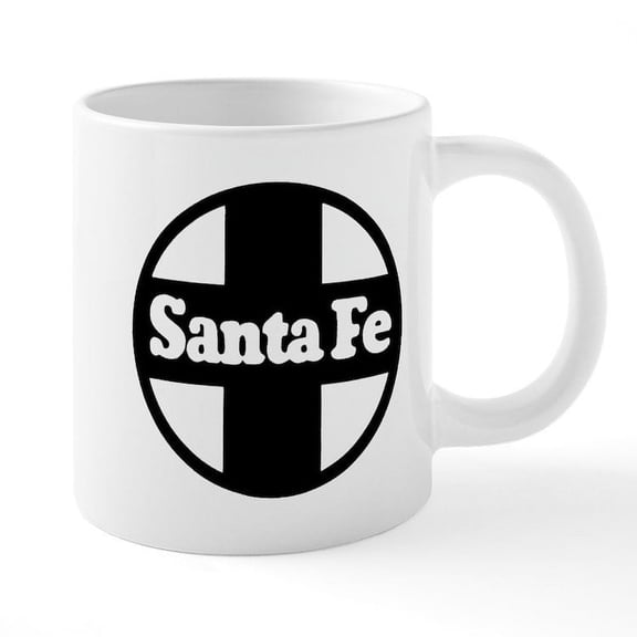 CafePress - Santa Fe Railroad Black Mugs - 20 Oz White Ceramic Mega Mug