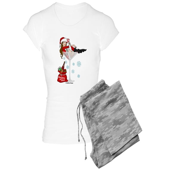 CafePress - Santa Girl Martini - Women's Light Pajamas