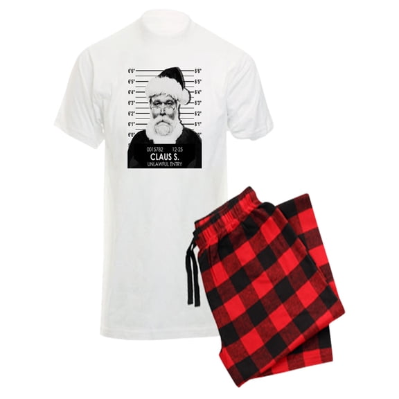 CafePress - Santa Mugshot - Men's Light Pajamas