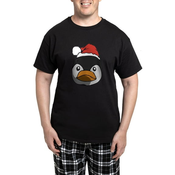 CafePress - Santa Penguin Men's Dark Pajamas - Men's Dark Loose Fit Cotton Pajama Set