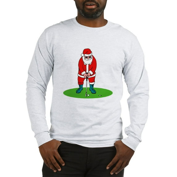 CafePress - Santa Plys Golf Long Sleeve T Shirt - Unisex Cotton Long Sleeve T-Shirt