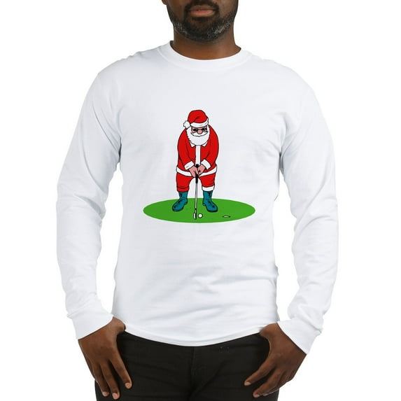 CafePress - Santa Plys Golf Long Sleeve T Shirt - Unisex Cotton Long Sleeve T-Shirt