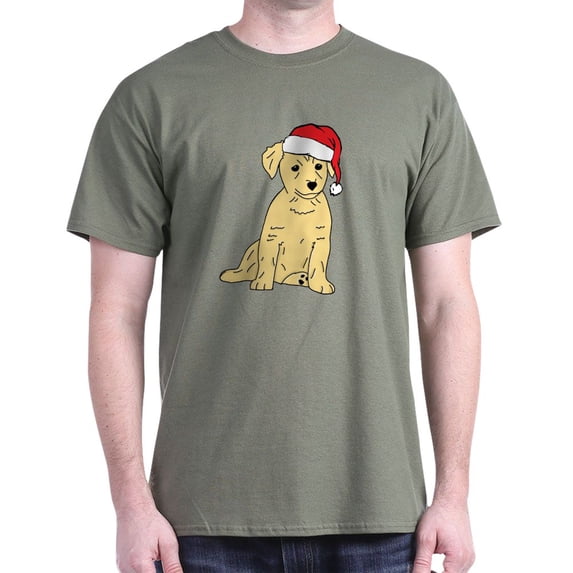 CafePress - Santa Puppy Dark T Shirt - Men's Classic Graphic Cotton T-Shirt