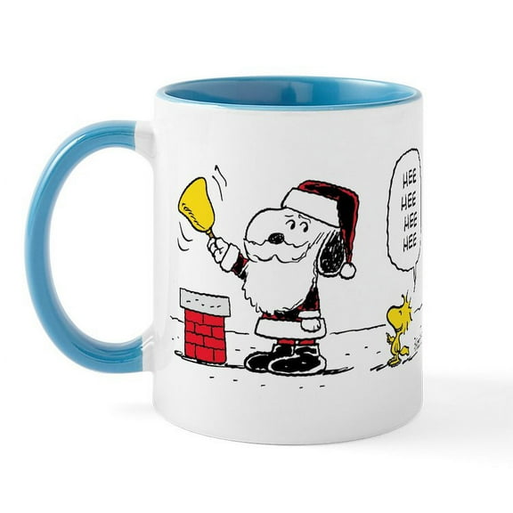 CafePress - Santa Snoopy And Woodstock Mug - 11 oz Ceramic Mug - Novelty Coffee Tea Cup