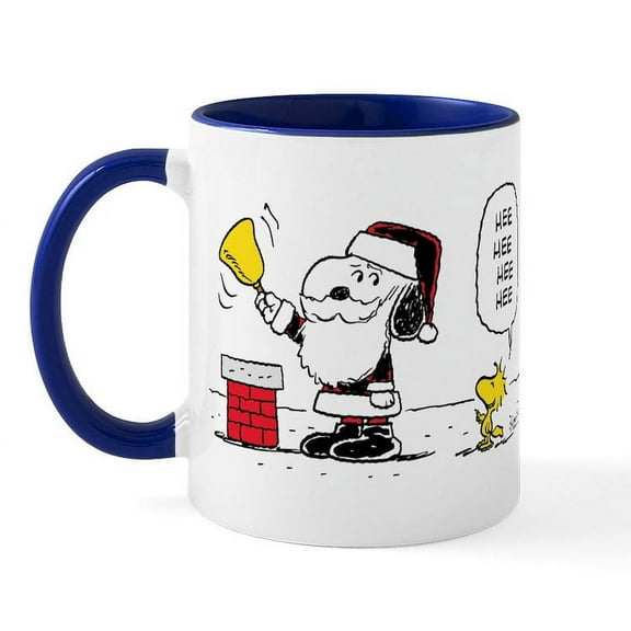 CafePress - Santa Snoopy And Woodstock Mug - 11 oz Ceramic Mug - Novelty Coffee Tea Cup