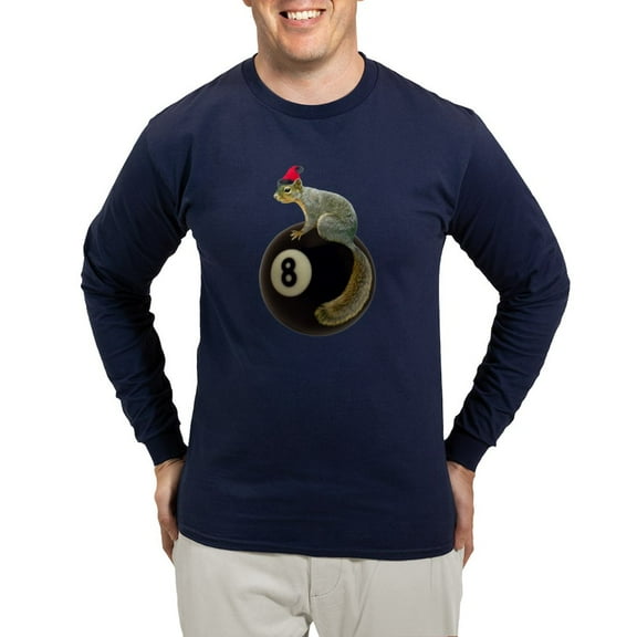 CafePress - Santa Squirrel 8 Ball Long Sleeve Dark T Shirt - Long Sleeve Dark T-Shirt