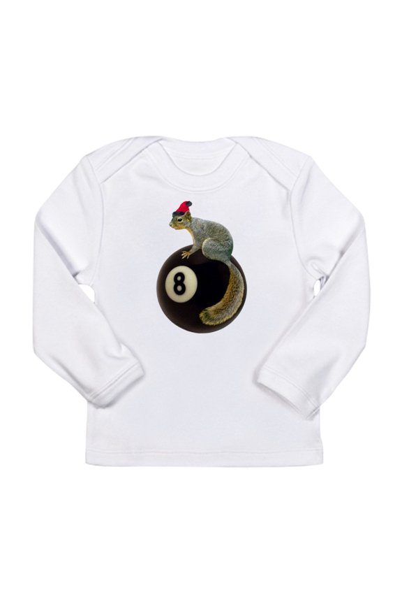 - Santa Squirrel 8 Ball Long Sleeve Infant T Shirt - Long Sleeve Infant T-Shirt