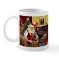 thumbnail image 1 of CafePress - Santa's Airedale (3) Mug - 11 oz Ceramic Mug - Novelty Coffee Tea Cup, 1 of 3