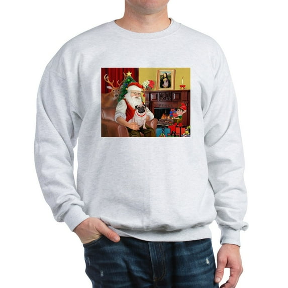 CafePress - Santa's Fawn Pug (#21) - Crew Neck Sweatshirt
