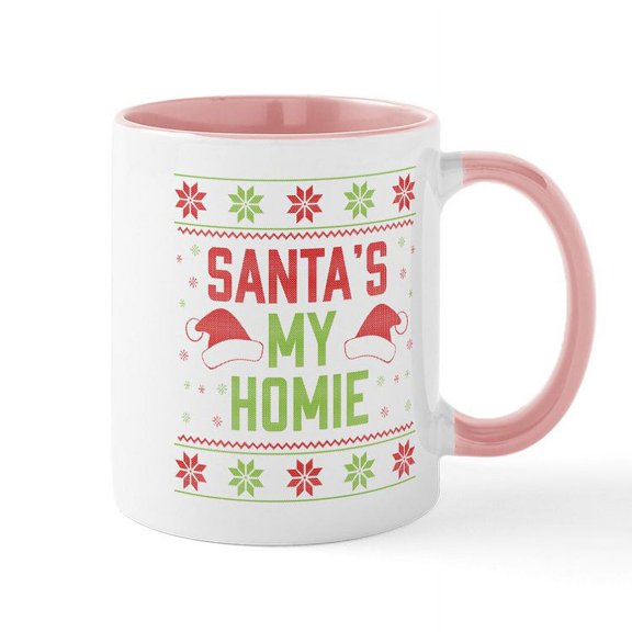 CafePress - Santa's My Homie - 11 oz Ceramic Mug - Novelty Coffee Tea Cup
