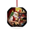 thumbnail image 1 of CafePress - Santa's Norwich Terrier -  Round Wood Ornament 4", 1 of 2