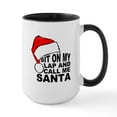 thumbnail image 1 of CafePress - Santas Lap Mugs - 15 oz Ceramic Large White Novelty Mug, 1 of 4