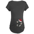 thumbnail image 1 of CafePress - Santas Little Surprise Baby Hands And Feet Materni - Maternity Dark T-Shirt, 1 of 3