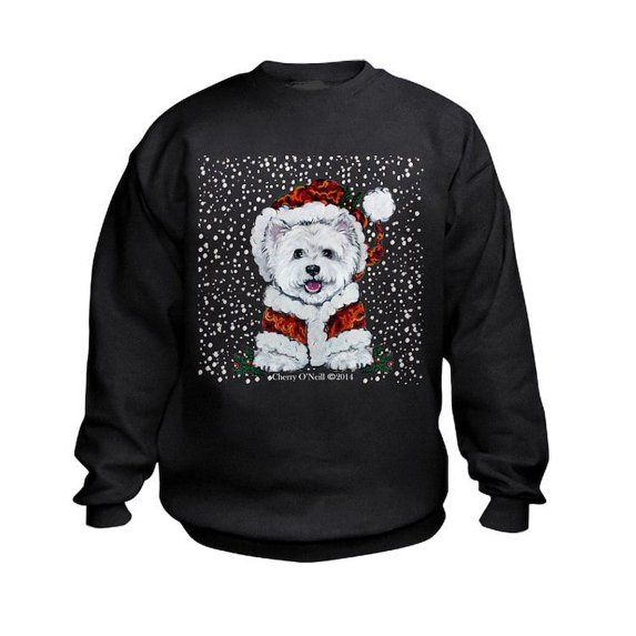 CafePress - Santas Westie Helper Sweatshirt - Kids Sweatshirt, Youth Crew Neck Sweatshirt
